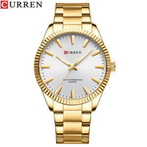 Curren Men's Watch-gold shell white
