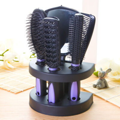 5-Piece Mirror Comb Set-Purple