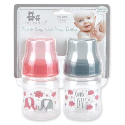 Cribmates 2-Pack 5oz Wide Neck Bottles-CM49209