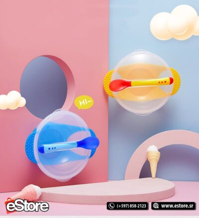 Baby Bowl Set-pink (bowl+lid+spoon)