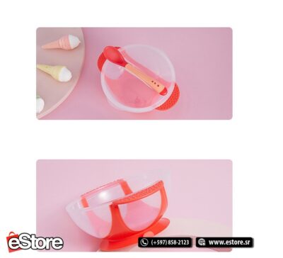 Baby Bowl Set-pink (bowl+lid+spoon)