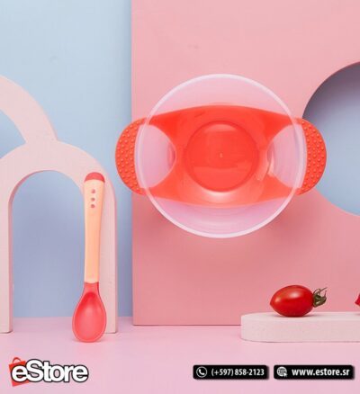 Baby Bowl Set-pink (bowl+lid+spoon)