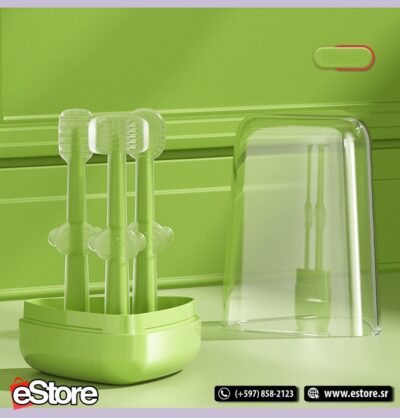 3pcs/set Newborn Baby Brushing Teeth-green