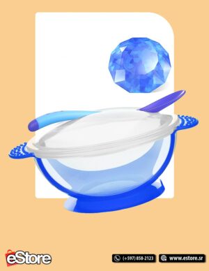 Baby Bowl Set-blue (bowl+lid+spoon)