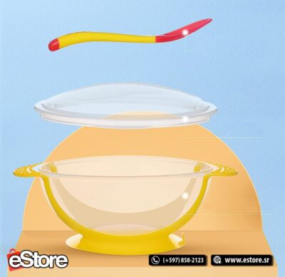 Baby Bowl Set-pink (bowl+lid+spoon)