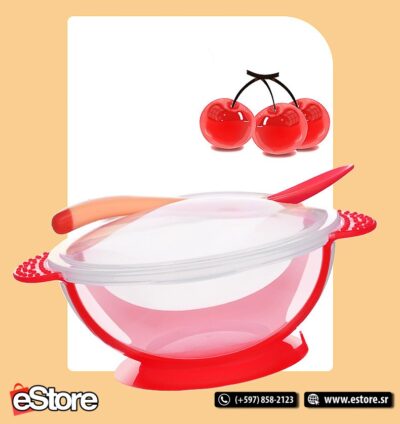 Baby Bowl Set-pink (bowl+lid+spoon)