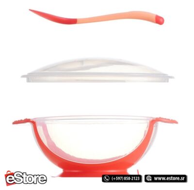 Baby Bowl Set-pink (bowl+lid+spoon)