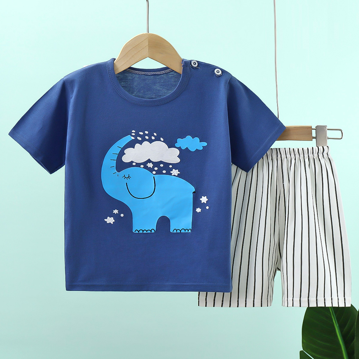 Short Sleeve Summer Clothes-elephant cloud