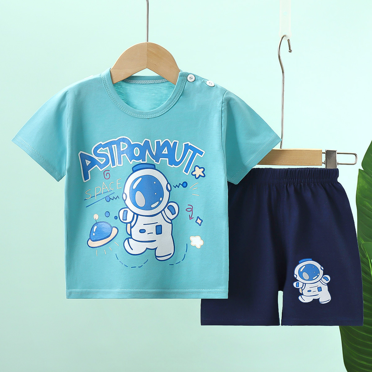 Short Sleeve Summer Clothes-Short-sleeved astronaut