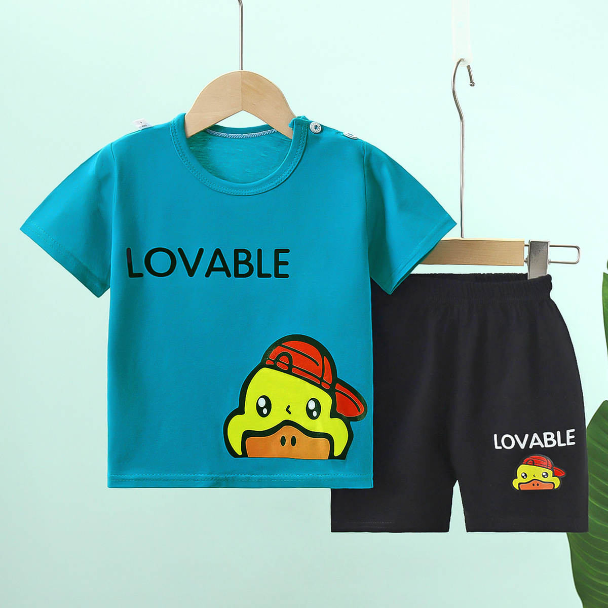 Short Sleeve Summer Clothes-blue duck