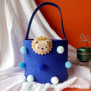Felt Holiday Gift Bucket-Blue