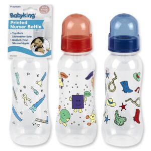 Babyking 9oz E-Z Grip Printed Nurser Bottle BPA Free-#BK22800