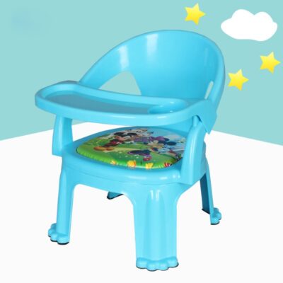 Baby Dining Chair-Sky blue + dinner plate