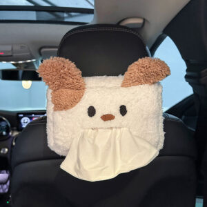 Car Cartoon Plush Tissue Box-Brown Ear Puppy Tissue Box