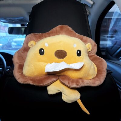 Car Cartoon Plush Tissue Box-Lion-Elastic