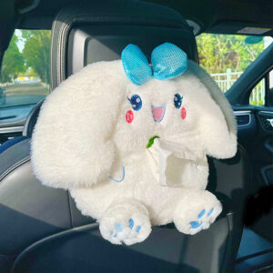Car Cartoon Plush Tissue Box-3D Little White Dog - Elastic