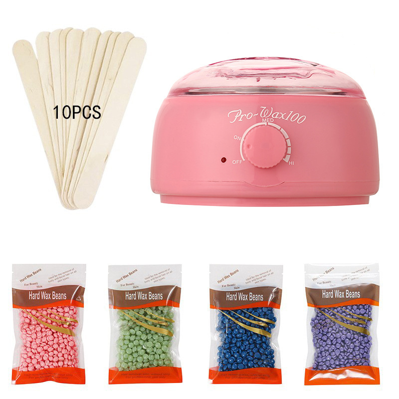 Wax Hair Removal Machine Set-1 machine 4 beans 10 sticks pink