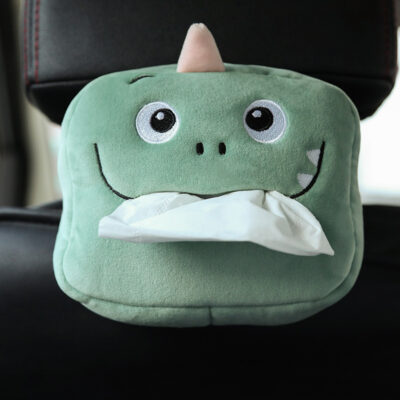 Car Cartoon Plush Tissue Box-Square face dinosaur-elastic style