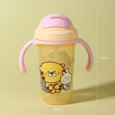 Anti-drip Water Cup With Lid And Handle-No. 1 - Lemon Yellow