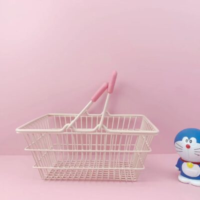 Stationery Storage Basket-Medium Pink Basket