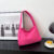 Embroidery Line Rhombus Shoulder Bag-Rose red