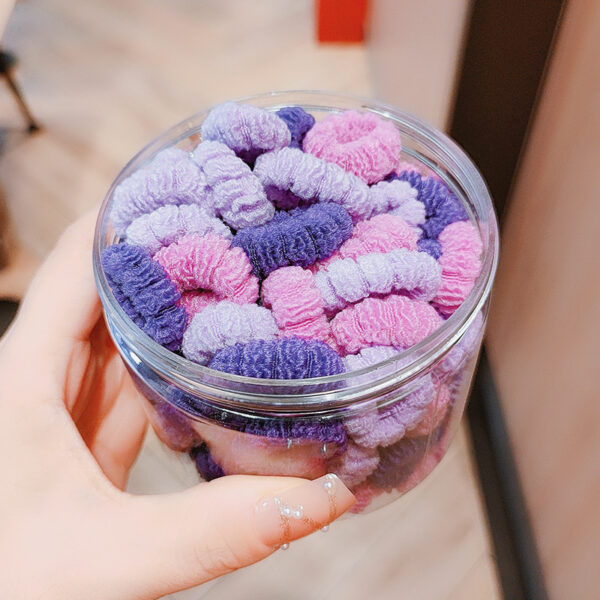 Thick High Elastic Hair Rope-3-A6 round box small towel purple