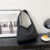 Embroidery Line Rhombus Shoulder Bag-Black