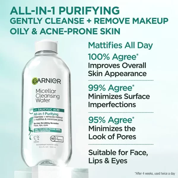 Garnier SkinActive Micellar Cleansing Water All-in-1 Purifying with Salicylic Acid 13.5oz