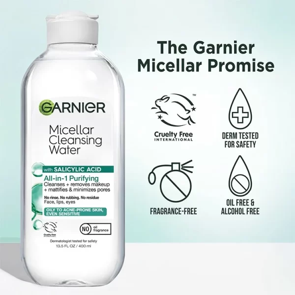 Garnier SkinActive Micellar Cleansing Water All-in-1 Purifying with Salicylic Acid 13.5oz