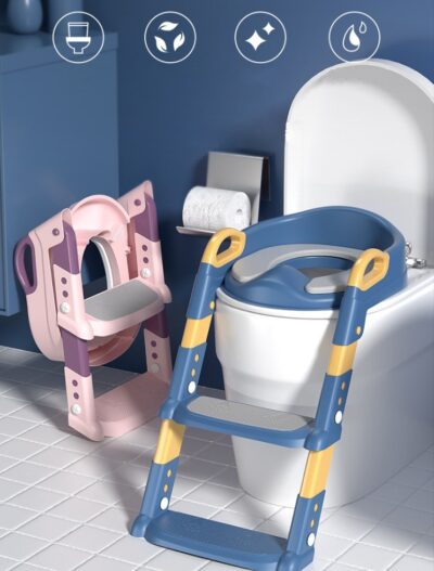 Children's Toilet Ladder-Step Pink + PVC Mat