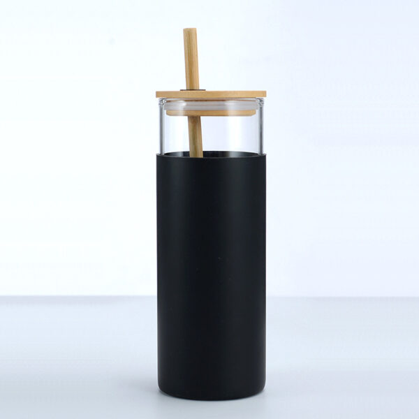 600ml Glass Water Cup-Black