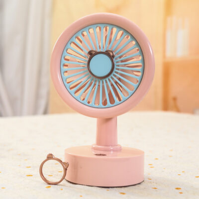 Mini Rechargeable Desktop Fan-Pink Bear