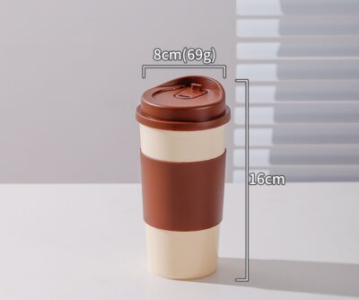 300-500ML Plastic Coffee Cup-Walnut Small