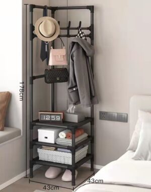 Multifunctional Clothes Hanger-Corner rack upgraded three-layer black