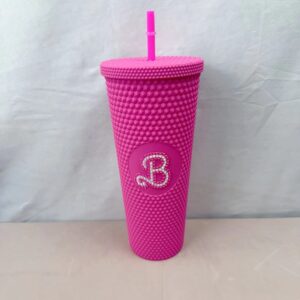 24oz 710ml Barbie Water Cup-Diamond Rose Red