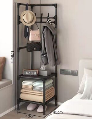 Multifunctional Clothes Hanger-Corner rack upgraded two-layer black