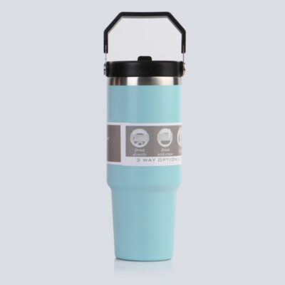 900ml Stainless Steel Thermos Cup-Light blue (single drinking lid)