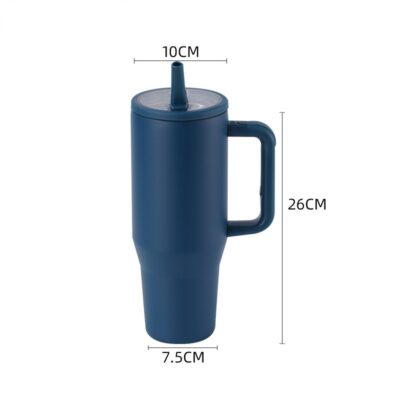 40oz Stainless Steel Ice Cup-Dark blue--folding straw
