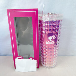 24oz 710ml Barbie Water Cup-Pink and white gradient girl