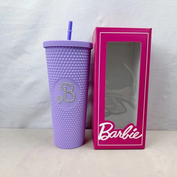 24oz 710ml Barbie Water Cup-White Diamond Deep Purple