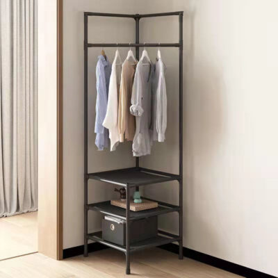 Multifunctional Clothes Hanger-Corner rack three-layer black