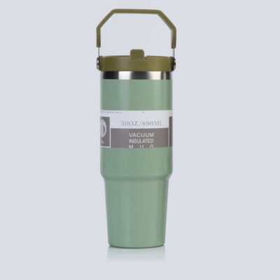 900ml Stainless Steel Thermos Cup-fruit green(single drinking lid)