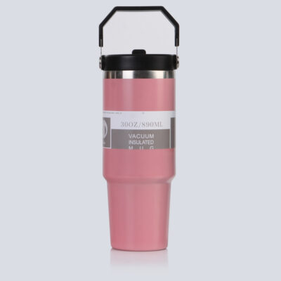 900ml Stainless Steel Thermos Cup-Pink (single drinking lid)
