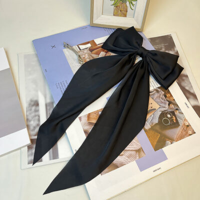 Big Bow Ribbon Hairpin-Black