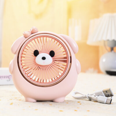 Cute Dog Small Fan-Light Pink Puppy