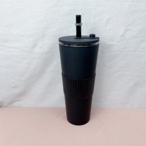 24oz 710ml Double-layer Plastic Milk Tea Cup-Black