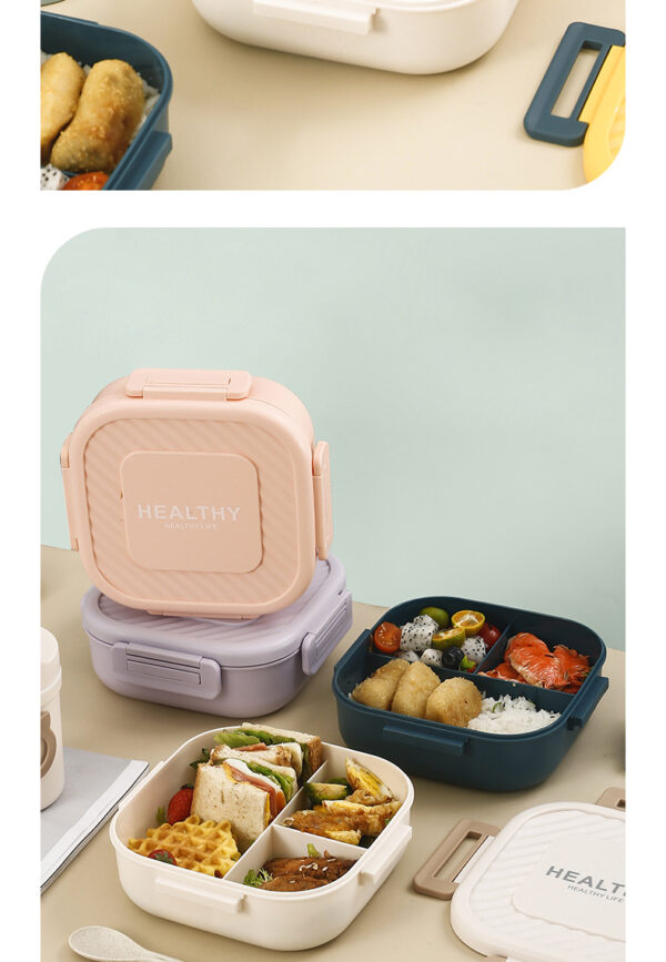 Japanese Square Lunch Box-1300ml milk apricot