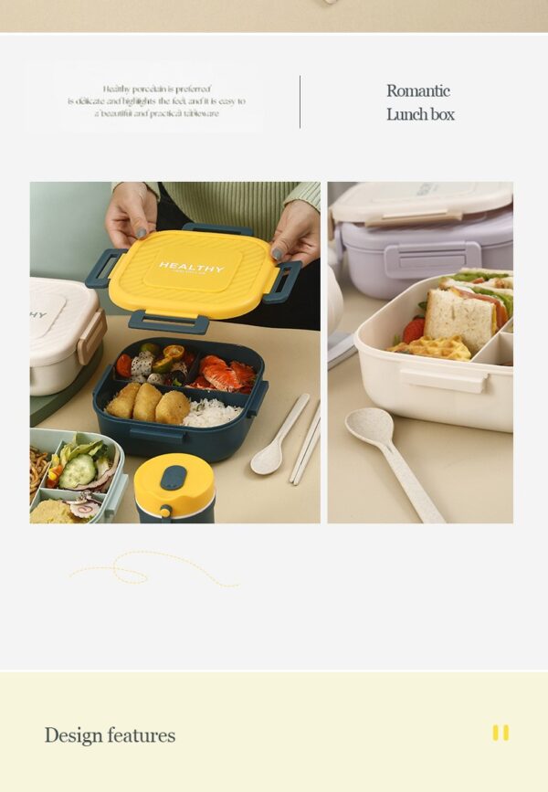 Japanese Square Lunch Box-1300ml milk apricot