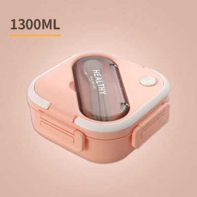 Portable Compartment Lunch Box- Light pink