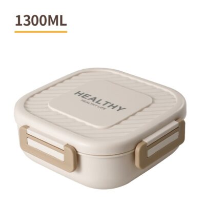 Japanese Square Lunch Box-1300ml milk apricot